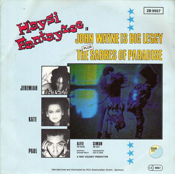 Haysi Fantayzee - John Wayne Is Big Leggy Vinyl Singles Vinyl Zeer Goed / Hoesje Goed "VINYLSINGLES.NL"