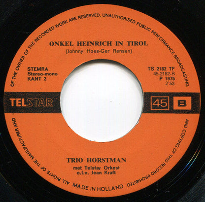 Trio Horstmann - Edelweiss Walzer 42576 Vinyl Singles Vinyl Goed / Hoes Generic
