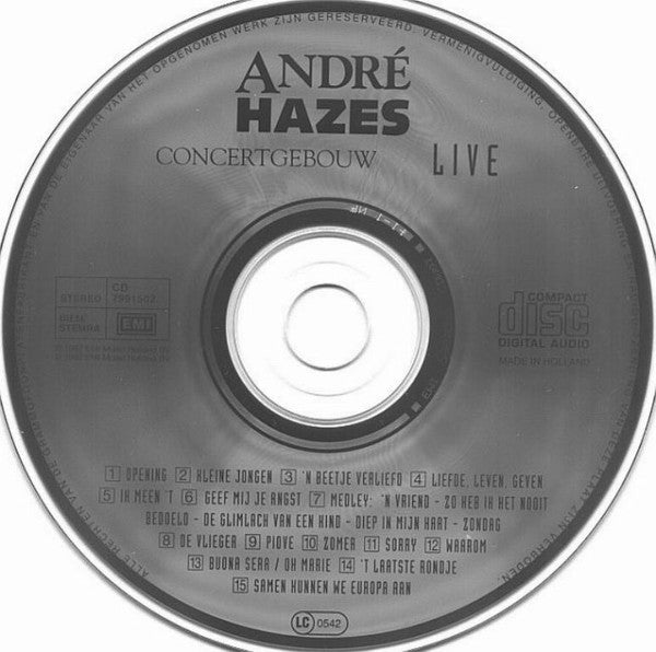André Hazes - Concertgebouw Live (CD) 70495 Compact Disc Goede Staat