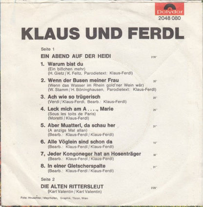 Klaus Und Ferdl - Ein Abend Auf Der Heidi 40927 Vinyl Singles Vinyl Goed / Hoes Goed