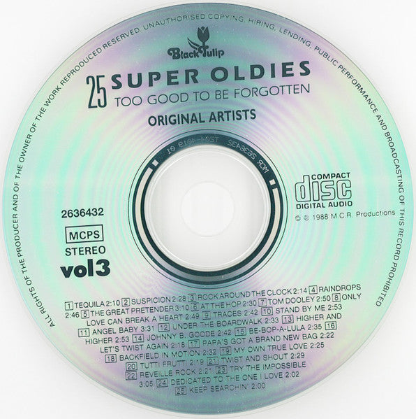 Various - 25 Super Oldies Vol. 3 - Too Good To Be Forgotten (CD) 70539 Compact Disc Goede Staat