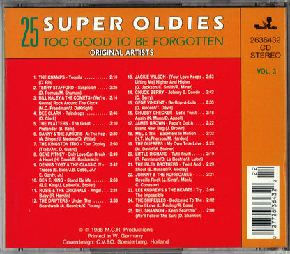 Various - 25 Super Oldies Vol. 3 - Too Good To Be Forgotten (CD) 70539 Compact Disc Goede Staat