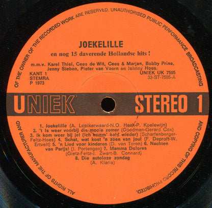 Various - Joekelille En Nog 15 Daverende Hollandse Hits (LP) 48840 Vinyl LP JUKEBOXSINGLES.NL   