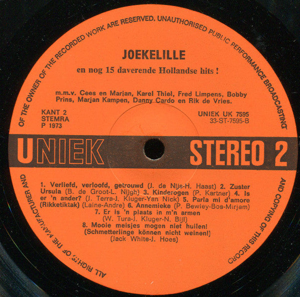 Various - Joekelille En Nog 15 Daverende Hollandse Hits (LP) 48840 Vinyl LP JUKEBOXSINGLES.NL   