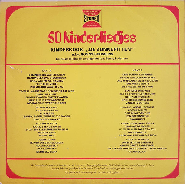 Zonnepitten - 50 kinderliedjes (LP) 45039 Vinyl LP JUKEBOXSINGLES.NL   