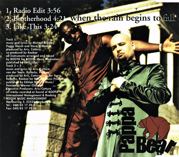 Pappa Bear Feat. Jan van der Toorn - When The Rain Begins To Fall (CD) 70736 Compact Disc Single Goede Staat