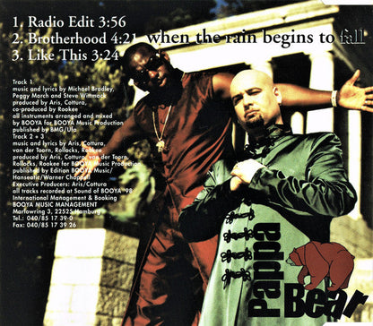 Pappa Bear Feat. Jan van der Toorn - When The Rain Begins To Fall (CD) 70736 Compact Disc Single Goede Staat