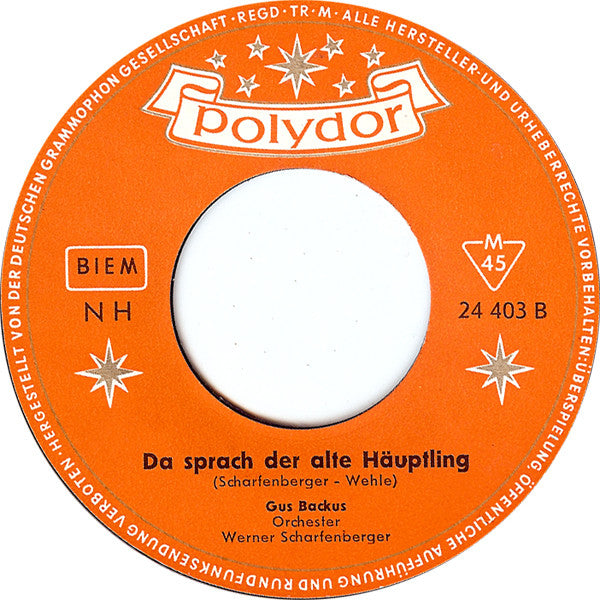 Gus Backus - Wooden Heart »Muß I Denn Zum Städtele Hinaus« 42210 Vinyl Singles Vinyl Goed / Hoes Generic