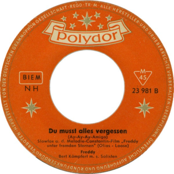 Freddy Quinn - Unter Fremden Sternen Vinyl Singles Vinyl Zeer Goed / Hoesje Generic "VINYLSINGLES.NL"