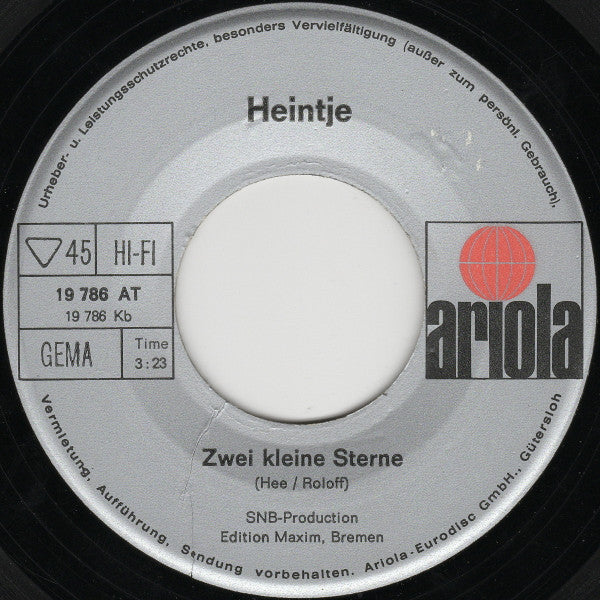 Heintje - Mama Vinyl Singles Vinyl Zeer Goed / Hoesje Goed "VINYLSINGLES.NL"