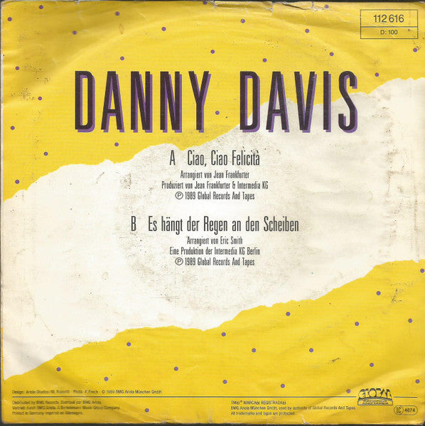 Danny Davis - Ciao, Ciao Felicità Vinyl Singles Vinyl Zeer Goed / Hoesje Goed "VINYLSINGLES.NL"