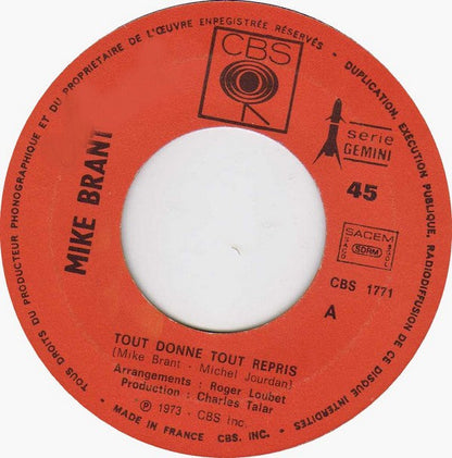 Mike Brant ‎- Tout Donné Tout Repris 18470