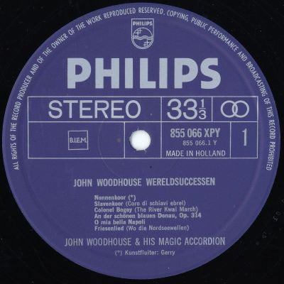 John Woodhouse En Kunstfluiter Gerry - John Woodhouse Wereldsuccessen (LP) 40770 Vinyl LP JUKEBOXSINGLES.NL   