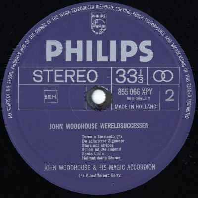 John Woodhouse En Kunstfluiter Gerry - John Woodhouse Wereldsuccessen (LP) 40770 Vinyl LP JUKEBOXSINGLES.NL   