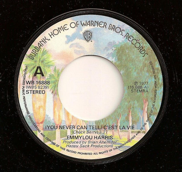 Emmylou Harris - (You Never Can Tell) C'est La Vie Vinyl Singles Vinyl Zeer Goed / Hoesje Generic "VINYLSINGLES.NL"