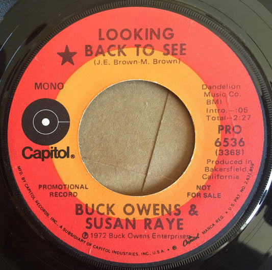Buck Owens And Susan Raye - Looking Back To See 42610 Vinyl Singles Vinyl Goed / Hoes Generic