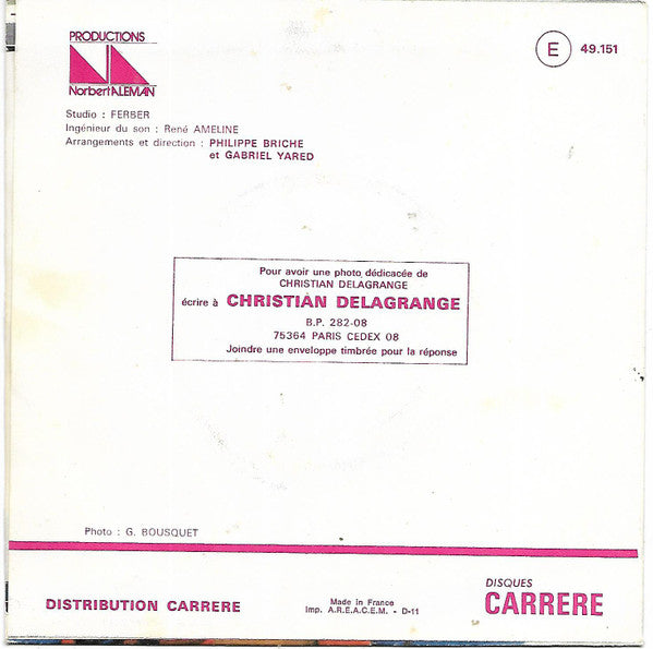 Christian Delagrange - Joanna 05777 Vinyl Singles Vinyl Goed / Hoes Goed