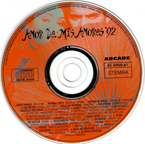 Various - Amor De Mis Amores '92 (CD) 70722 Compact Disc Goede Staat