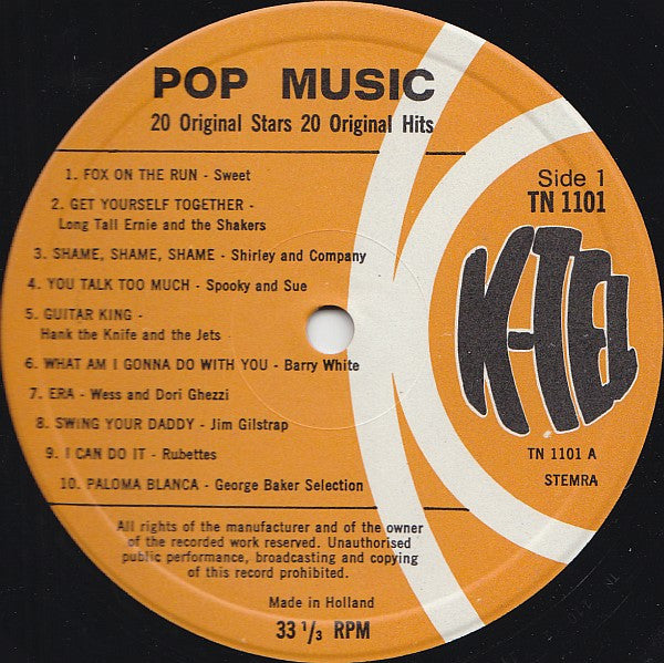 Various - K-Tel's Pop Music (LP) 49229 Vinyl LP JUKEBOXSINGLES.NL   