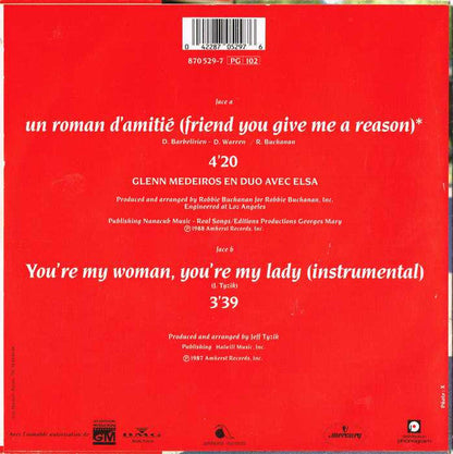 Glenn Medeiros En Duo Avec Elsa - Un Roman D'amitié 41308 Vinyl Singles Vinyl Goed / Hoes Goed