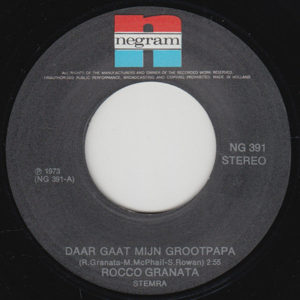 Rocco Granata - Daar Gaat Mijn Grootpapa 43071 Vinyl Singles Vinyl Goed / Hoes Sticker