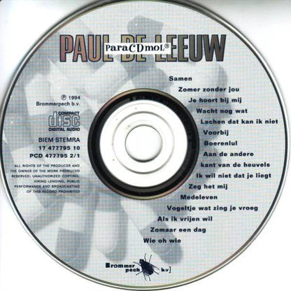 Paul de Leeuw / Bob De Rooy En Annie De Rooy - ParaCDmol / Pump Up De Valium! (CD) 71186 Compact Disc 2x Goede Staat