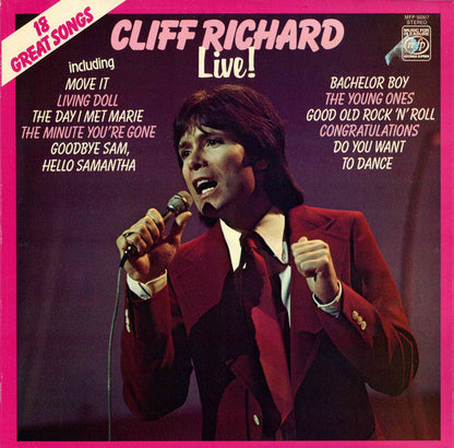 Cliff Richard - Live! (LP) 51223 Vinyl LP Vinyl Zeer Goed / Hoesje Goed "VINYLSINGLES.NL"