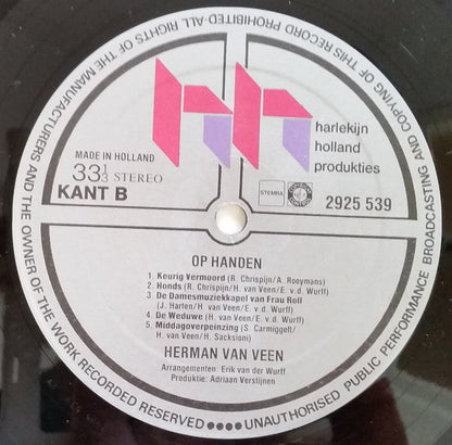 Herman van Veen - Op Handen (LP) Vinyl LP Vinyl Zeer Goed / Hoesje Goed "VINYLSINGLES.NL"