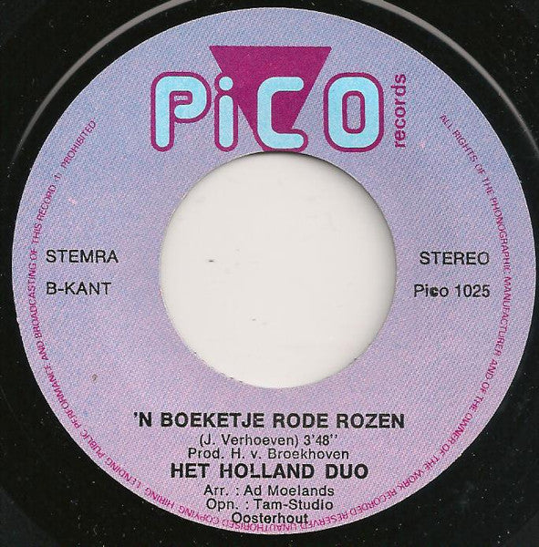 Holland Duo - Samen Vinyl Singles Vinyl Zeer Goed / Hoesje Goed "VINYLSINGLES.NL"