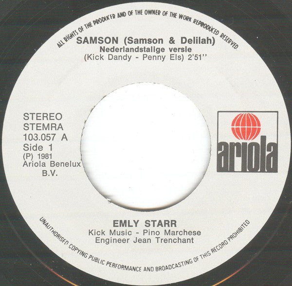 Emly Starr - Samson 30680 Vinyl Singles Vinyl Zeer Goed / Hoesje Goed "VINYLSINGLES.NL"