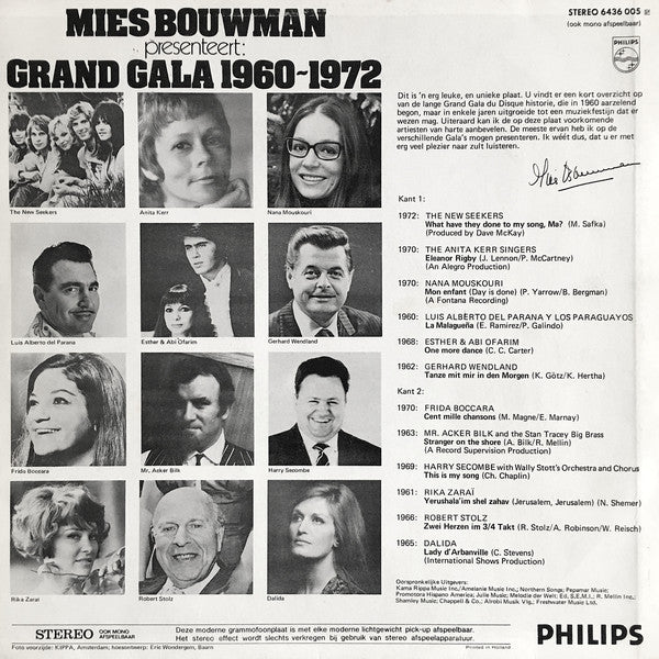 Various - Mies Bouwman Presenteert: Grand Gala 1960-1972 (LP) 40236 Vinyl LP JUKEBOXSINGLES.NL   