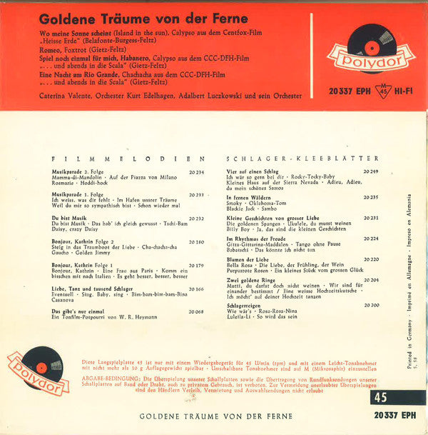 Caterina Valente - Goldene Träume Von Der Ferne (EP) 24767