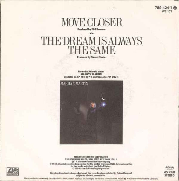 Marilyn Martin - Move Closer 42751 vinylsingle Vinyl Goed / Hoes Goed