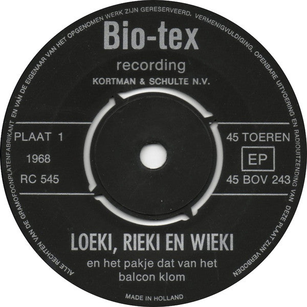 No Artist - Loeki, Rieki En Wieki - Het Zwemmende Pakje 42702b Vinyl Singles Vinyl Goed / Hoes Redelijk