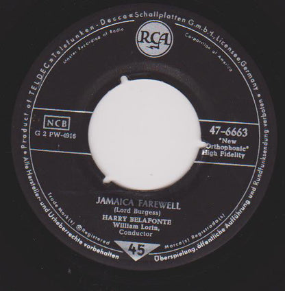 Harry Belafonte - Jamaica Farewell Vinyl Singles Vinyl Zeer Goed / Hoesje Generic "VINYLSINGLES.NL"