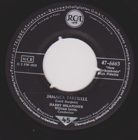 Harry Belafonte - Jamaica Farewell Vinyl Singles Vinyl Zeer Goed / Hoesje Generic "VINYLSINGLES.NL"