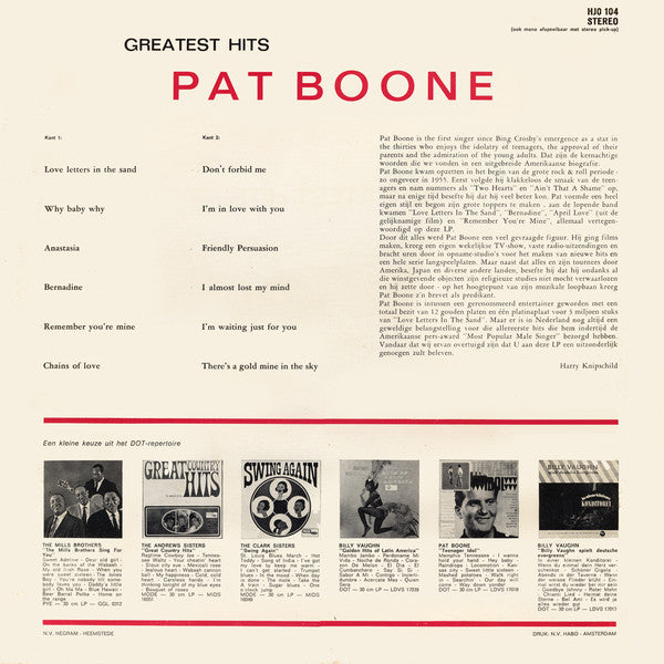 Pat Boone - Greatest Hits (LP) 41846 Vinyl LP JUKEBOXSINGLES.NL   