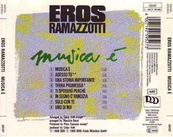 Eros Ramazzotti - Musica É (CD) 70921 Compact Disc Goede Staat