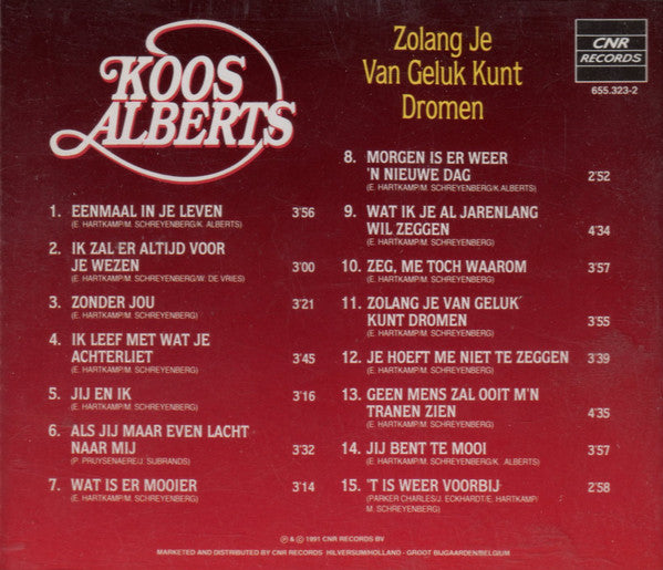 Koos Alberts - Zo Lang Je Van Geluk Kunt Dromen (CD) 70481 Compact Disc Goede Staat