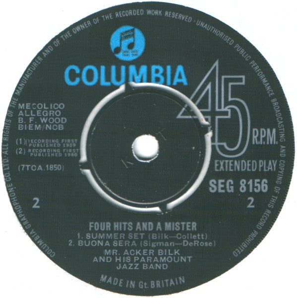 Acker Bilk - Four Hits And A Mister (EP) 33248 Vinyl Singles JUKEBOXSINGLES.NL   