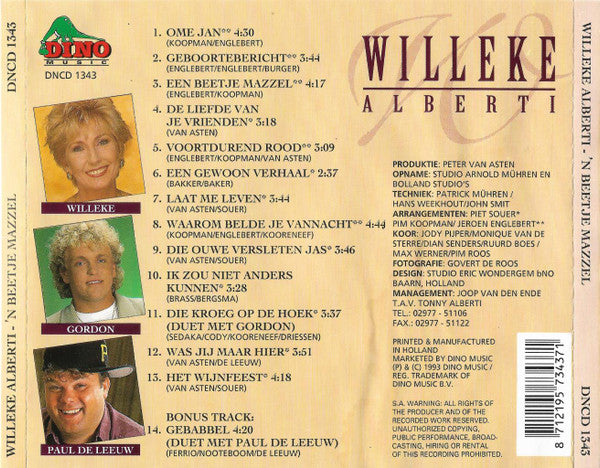 Willeke Alberti - 'N Beetje Mazzel (CD) 70579 Compact Disc Goede Staat