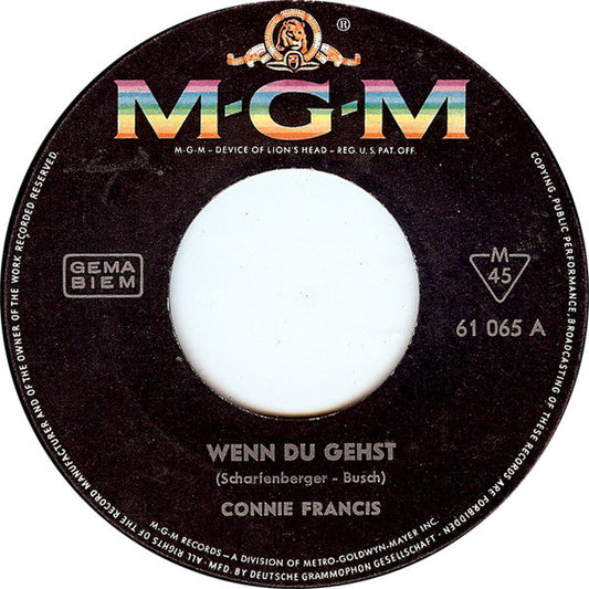 Connie Francis - Wenn Du Gehst 42336 Vinyl Singles Vinyl Goed / Hoes Generic