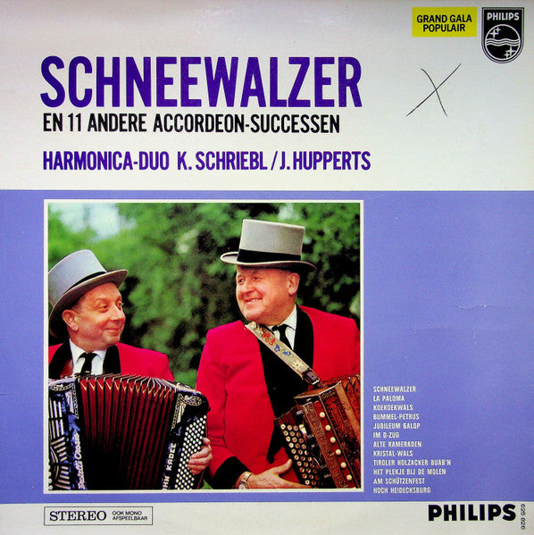 Harmonica Duo K. Schriebl / J. Hupperts - Schneewalzer (LP) Vinyl LP Vinyl Zeer Goed / Hoes Goed "VINYLSINGLES.NL"