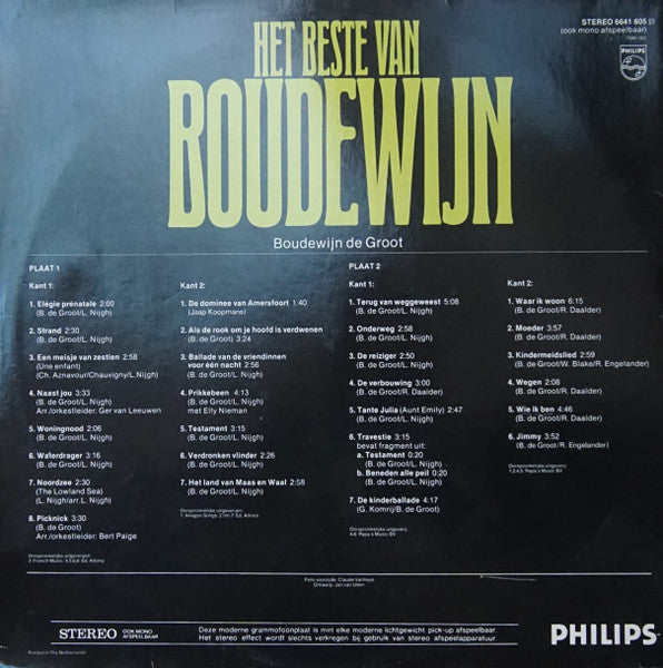 Boudewijn de Groot - Het Beste Van Boudewijn (LP) Vinyl LP Dubbel Vinyl Zeer Goed / Hoesje Goed "VINYLSINGLES.NL"