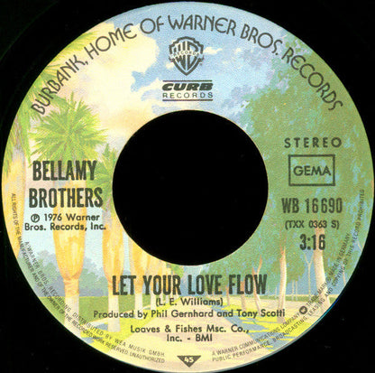 Bellamy Brothers - Let Your Love Flow Vinyl Singles Vinyl Zeer Goed / Hoesje Generic "VINYLSINGLES.NL"