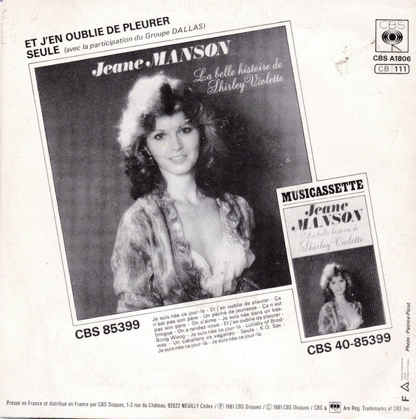 Jeane Manson - Et J'en Oublie De Pleurer 40612 Vinyl Singles Vinyl Goed / Hoes Goed