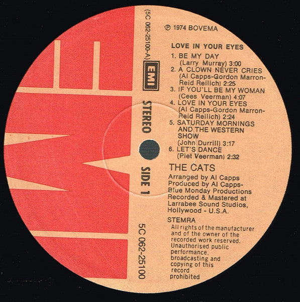 Cats - Love In Your Eyes (LP) Vinyl LP Vinyl Zeer Goed / Hoesje Goed "VINYLSINGLES.NL"