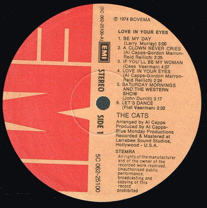 Cats - Love In Your Eyes (LP) Vinyl LP Vinyl Zeer Goed / Hoesje Goed "VINYLSINGLES.NL"
