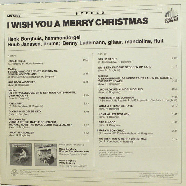 Henk Borghuis - I Wish You A Merry Christmas (LP) 45288 Vinyl LP JUKEBOXSINGLES.NL   