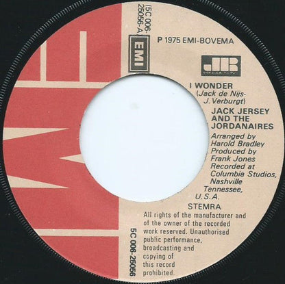 Jack Jersey And The Jordanaires - I Wonder Vinyl Singles Vinyl Goed / Hoes Tekst